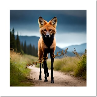 Maned wolf Posters and Art